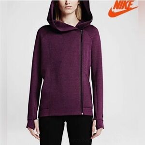 NikeTech Asymmetrical fleece Full-Zip Hoodie - Mulberry